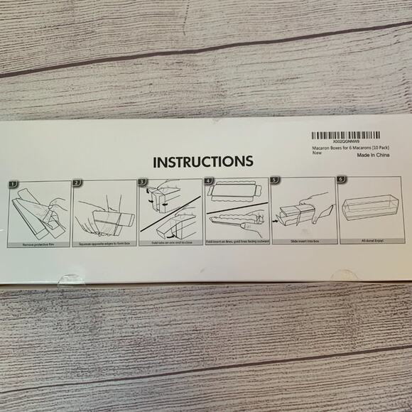 Macaron Boxes Set of 10 Clear with White Gold Tray Dessert Packaging 6.3x2x2 - Picture 5 of 10